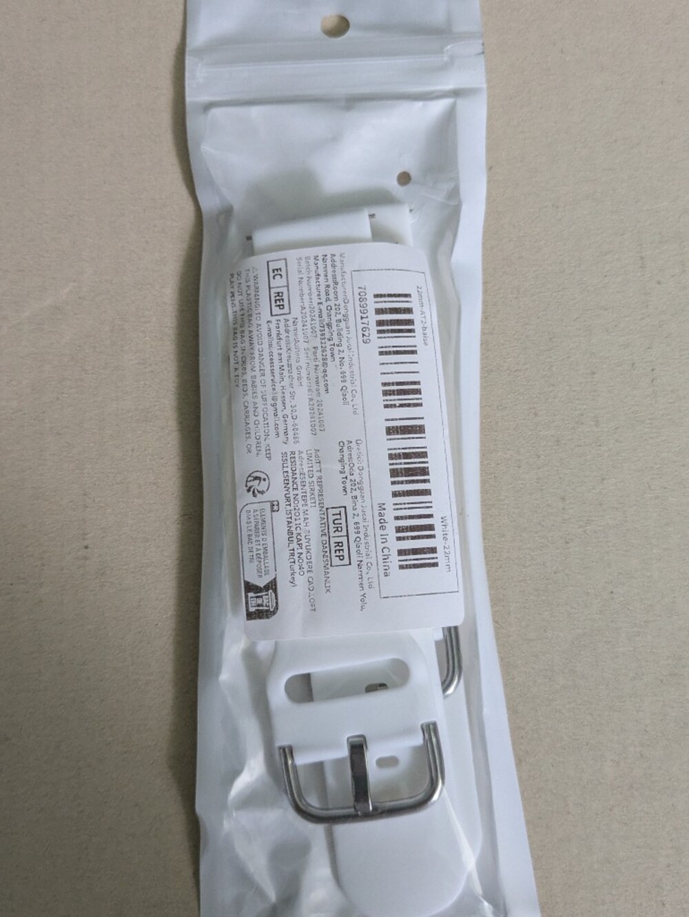 White Silicone Replacement Wristband for Smartwatches 2pk